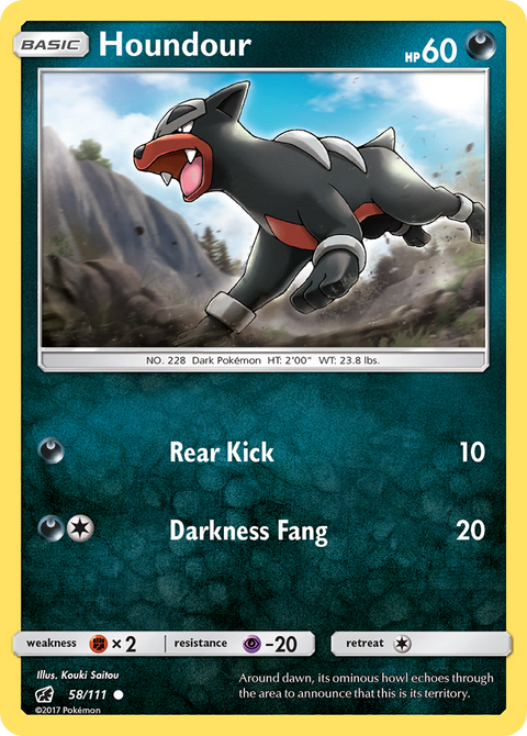 Houndour 58 Crimson Invasion Pokémon card