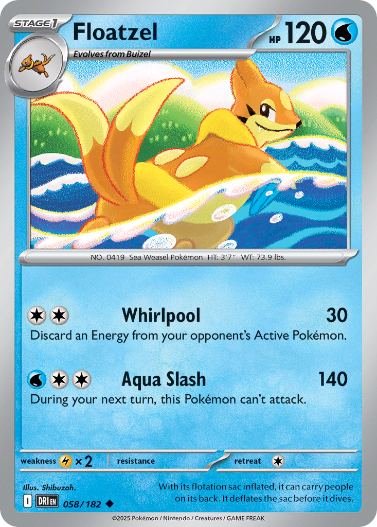 Floatzel 58 Destined Rivals Pokémon card