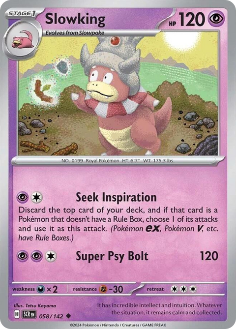 Slowking 58 Stellar Crown Pokémon card