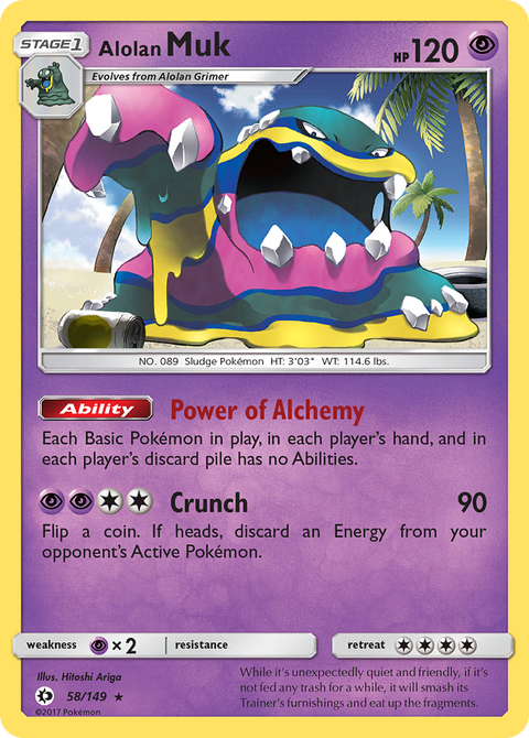 Alolan Muk 58 Sun & Moon Pokémon card