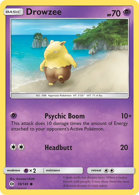 Drowzee 59 Sun & Moon Pokémon card