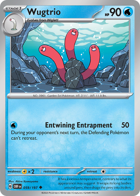 Wugtrio 59 Obsidian Flames Pokémon card