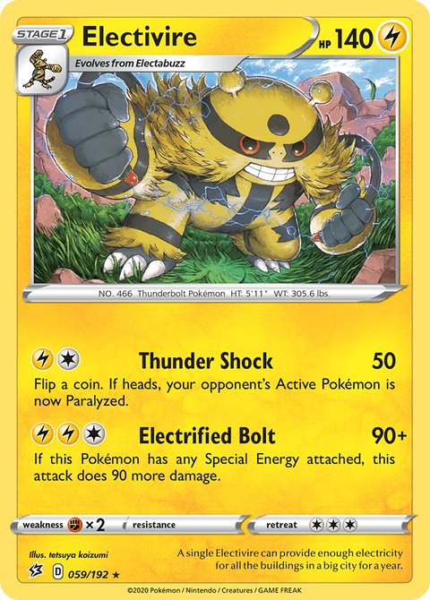 Electivire 59 Rebel Clash Pokémon card