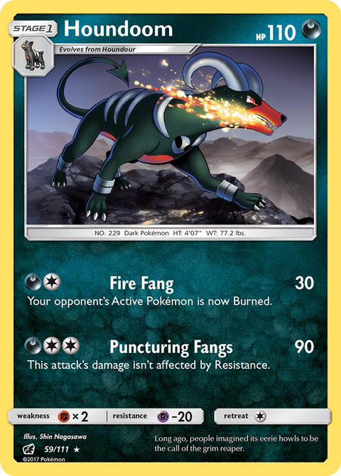 Houndoom 59 Crimson Invasion Pokémon card