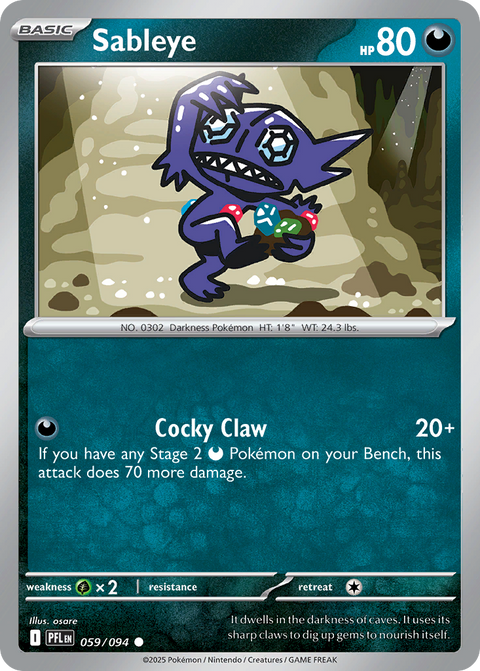 Sableye 59 Phantasmal Flames Pokémon card