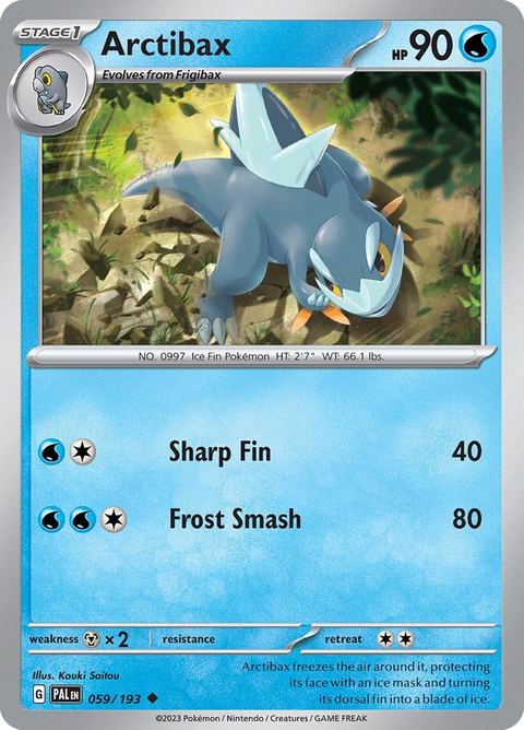 Arctibax 59 Paldea Evolved Pokémon card