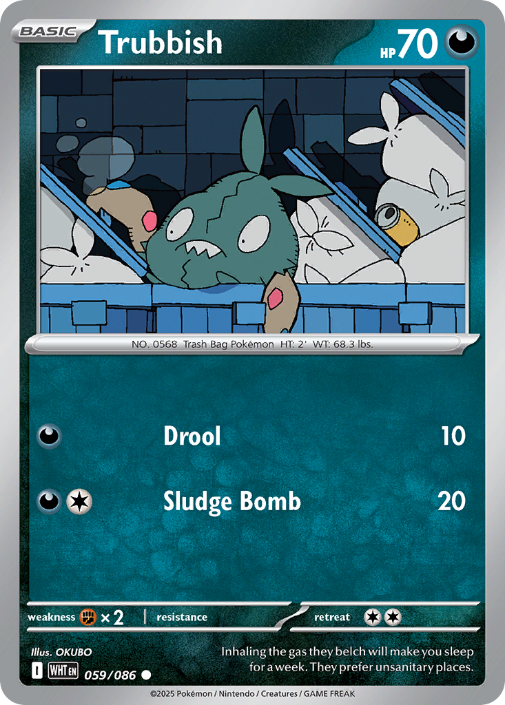 Trubbish 59 White Flare Pokémon card