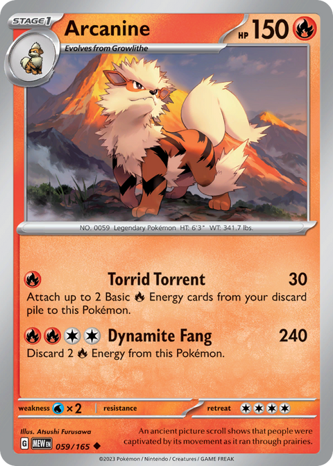 Arcanine 59 151 Pokémon card