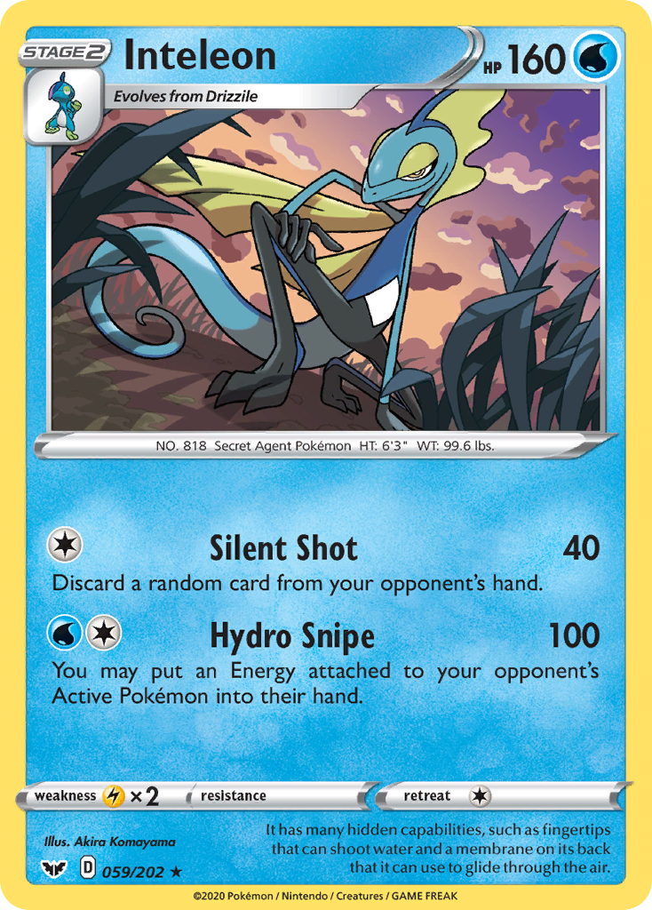 Inteleon 59 Sword & Shield Pokémon card
