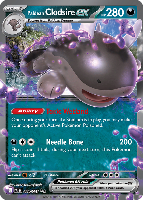 Paldean Clodsire ex 59 Paldean Fates Pokémon card