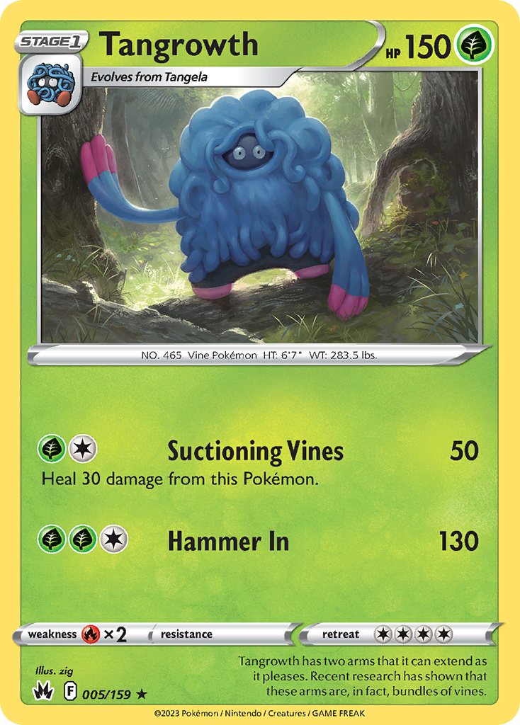 Tangrowth 5 Crown Zenith Pokémon card