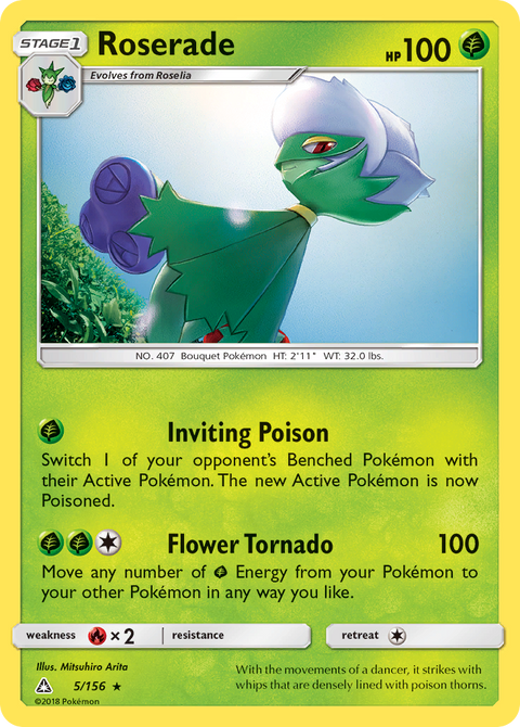 Roserade 5 Ultra Prism Pokémon card
