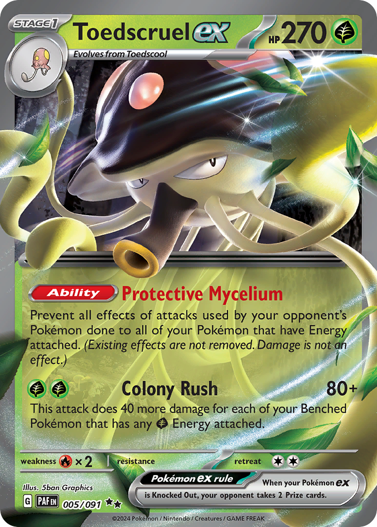 Toedscruel ex 5 Paldean Fates Pokémon card