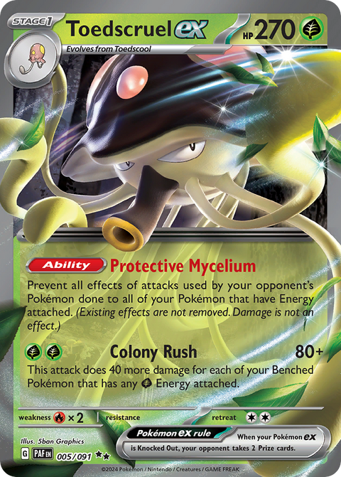 Toedscruel ex 5 Paldean Fates Pokémon card