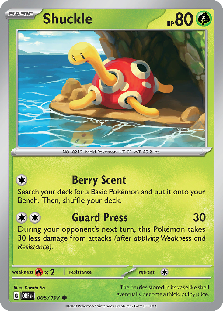 Shuckle 5 Obsidian Flames Pokémon card