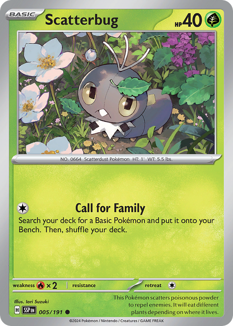 Scatterbug 5 Surging Sparks Pokémon card