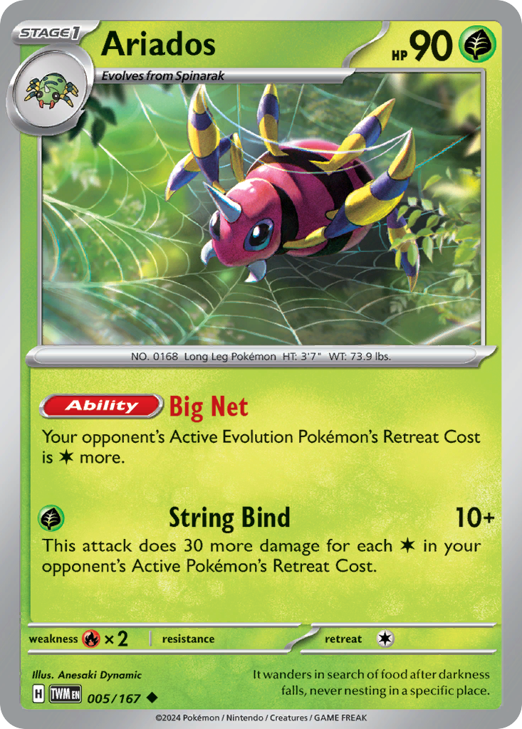 Ariados 5 Twilight Masquerade Pokémon card