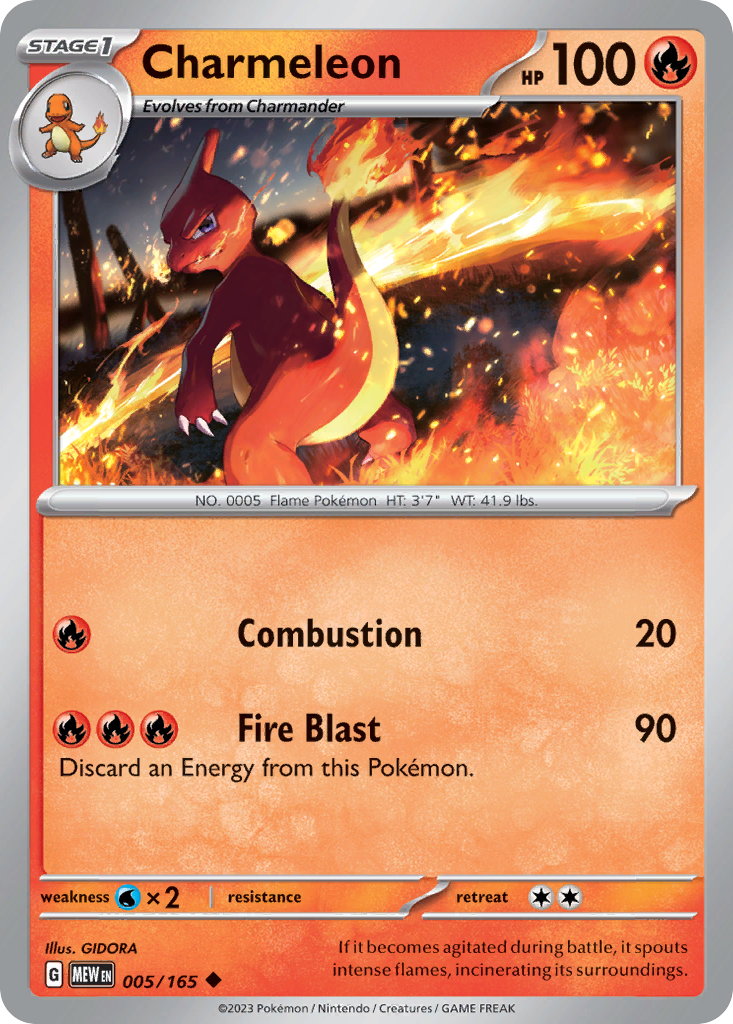 Charmeleon 5 151 Pokémon card