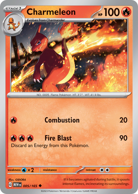 Charmeleon 5 151 Pokémon card