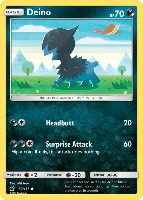Deino 60 Crimson Invasion Pokémon card