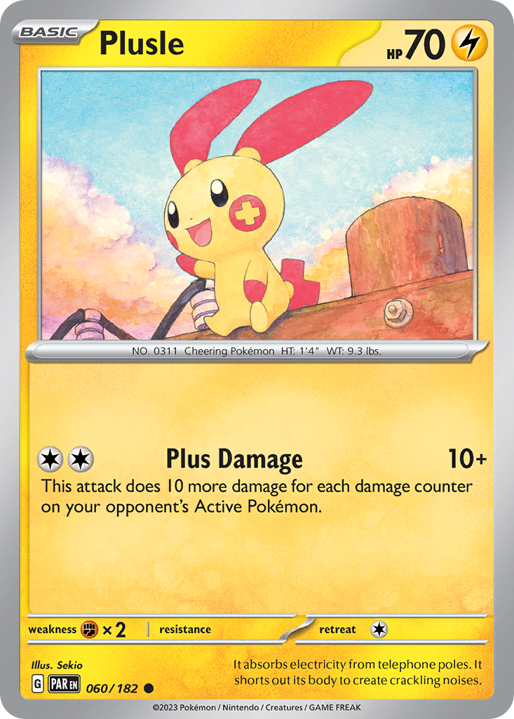 Plusle 60 Paradox Rift Pokémon card