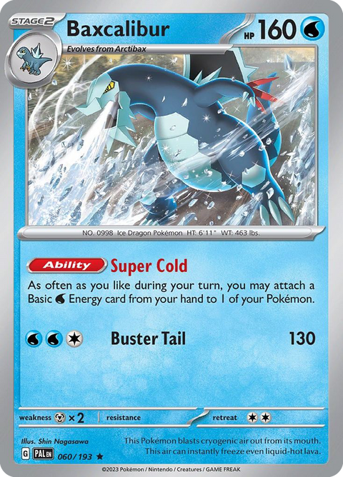 Baxcalibur 60 Paldea Evolved Pokémon card
