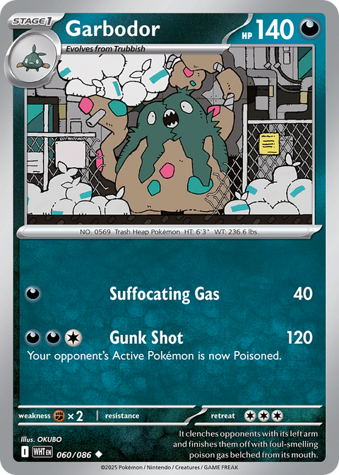 Garbodor 60 White Flare Pokémon card