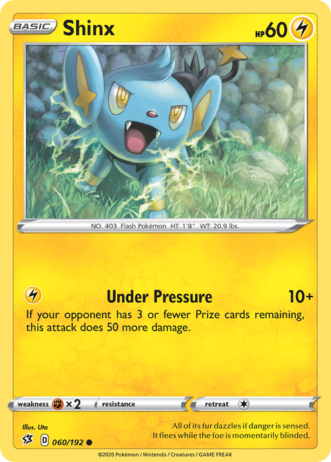 Shinx 60 Rebel Clash Pokémon card
