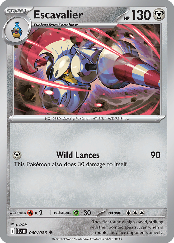 Escavalier 60 Black Bolt Pokémon card