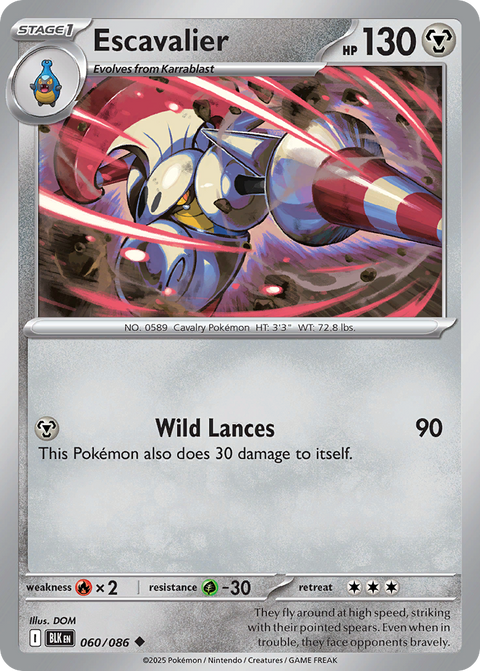 Escavalier 60 Black Bolt Pokémon card