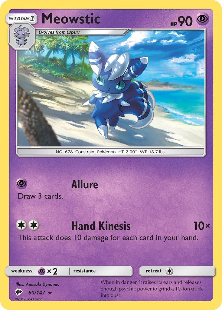 Meowstic 60 Burning Shadows Pokémon card