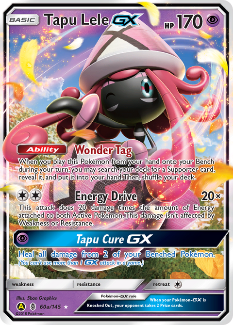 Tapu Lele-GX 60a Guardians Rising Pokémon card