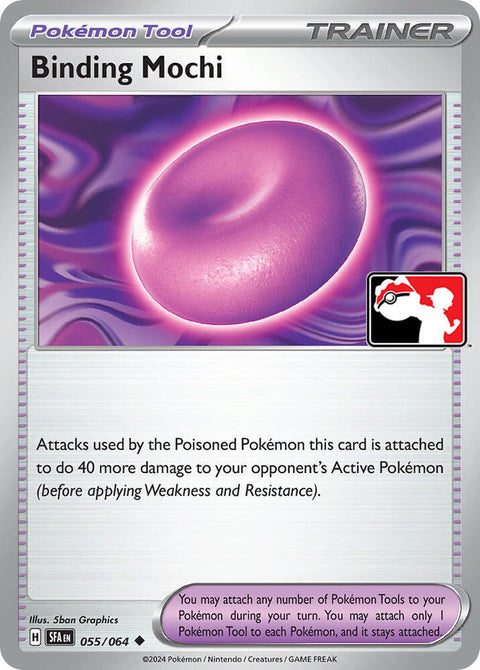 Binding Mochi - 055/064 - Prize Pack Series Six — Play! Pokémon stamped prize pack card