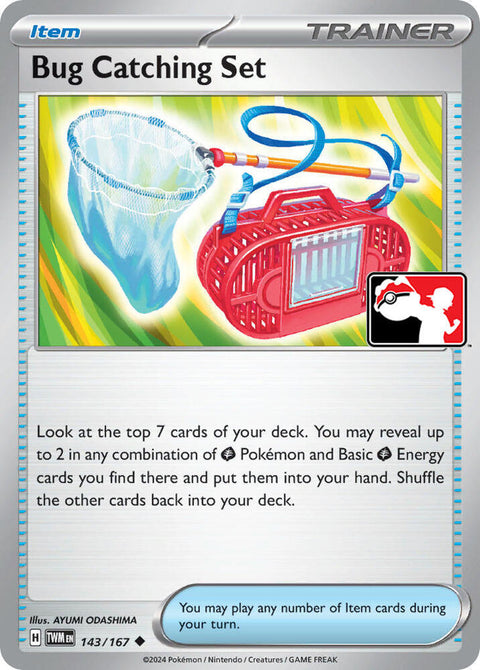 Bug Catching Set - 143/167 - Prize Pack Series Six — Play! Pokémon stamped prize pack card