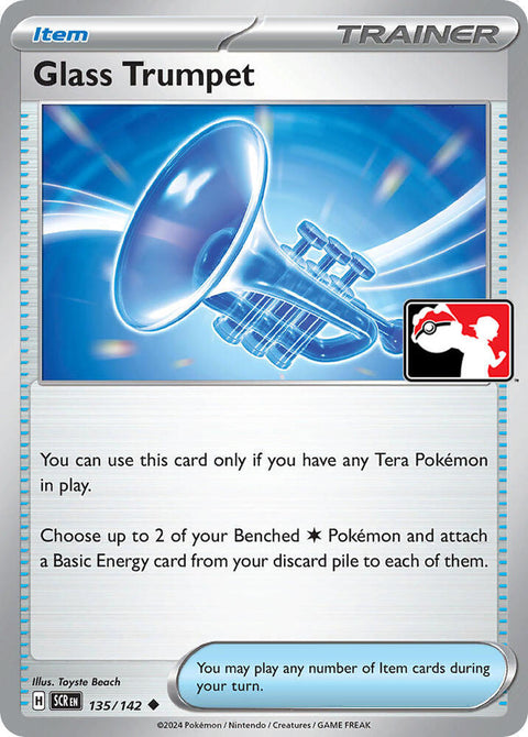 Glass Trumpet - 135/142 - Prize Pack Series Seven — Play! Pokémon stamped prize pack card