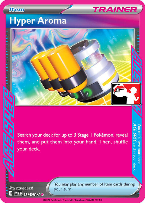 Hyper Aroma - 152/167 - Prize Pack Series Six — Play! Pokémon stamped prize pack card