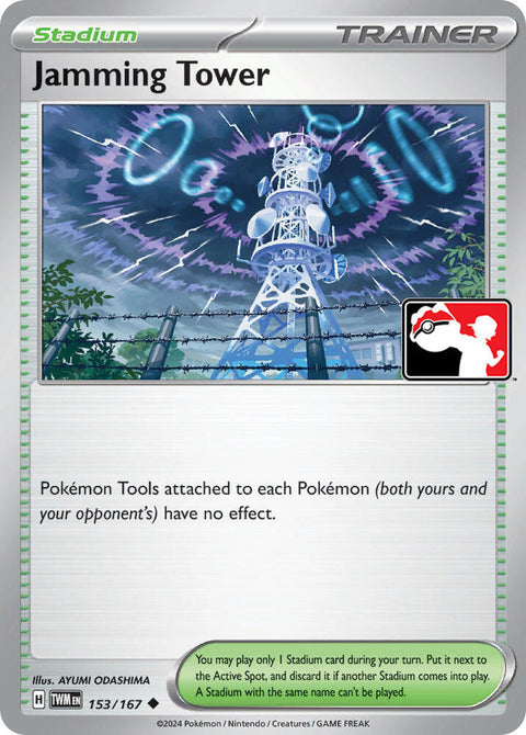 Jamming Tower - 153/167 - Prize Pack Series Six — Play! Pokémon stamped prize pack card