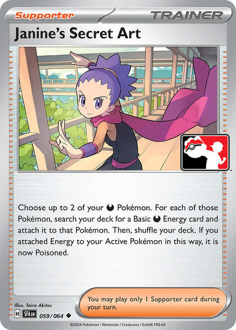 Janine's Secret Art - 059/064 - Prize Pack Series Six — Play! Pokémon stamped prize pack card