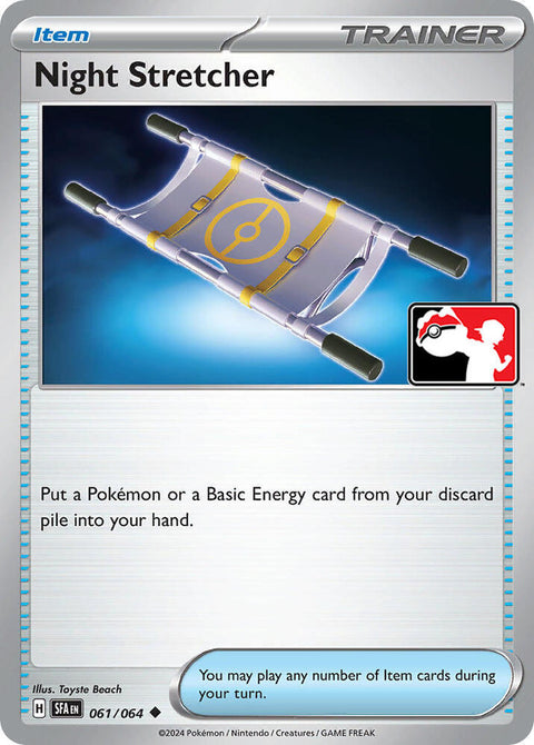 Night Stretcher - 061/064 - Prize Pack Series Six — Play! Pokémon stamped prize pack card