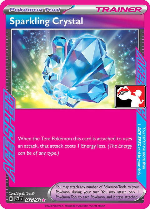 Sparkling Crystal - 142/142 - Prize Pack Series Six — Play! Pokémon stamped prize pack card