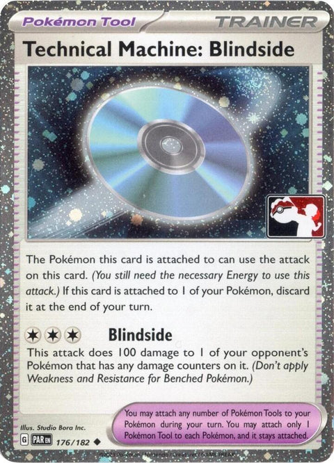 Technical Machine: Blindside - 176/182 - Prize Pack Series Six — Play! Pokémon stamped prize pack card