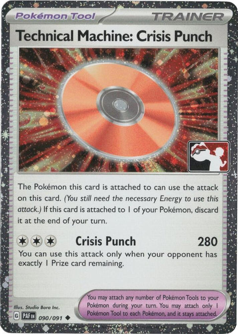 Technical Machine: Crisis Punch - 090/091 - Prize Pack Series Six — Play! Pokémon stamped prize pack card