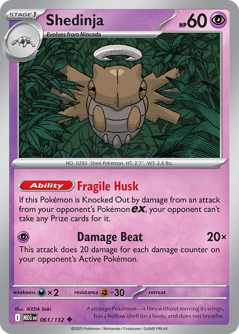 Shedinja 61 Mega Evolution Pokémon card