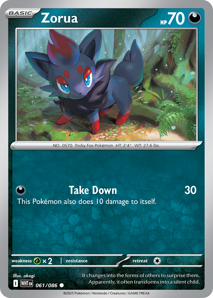 Zorua 61 White Flare Pokémon card