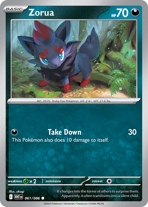 Zorua 61 White Flare Pokémon card