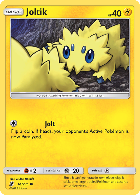 Joltik 61 Unified Minds Pokémon card