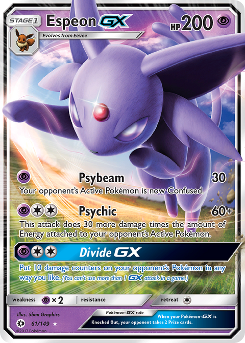 Espeon-GX 61 Sun & Moon Pokémon card