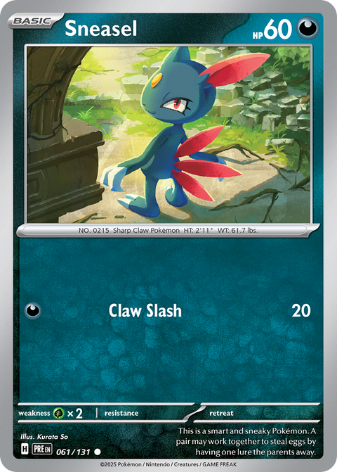 Sneasel 61 Prismatic Evolutions Pokémon card
