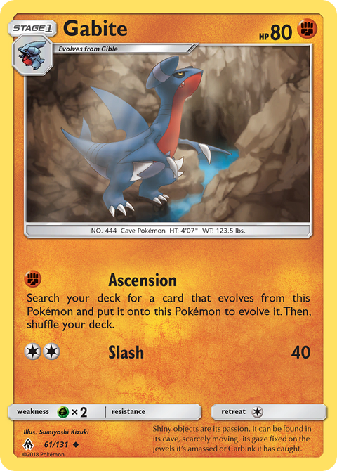 Gabite 61 Forbidden Light Pokémon card