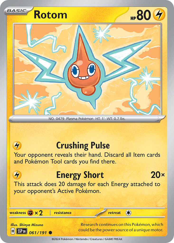 Rotom 61 Surging Sparks Pokémon card